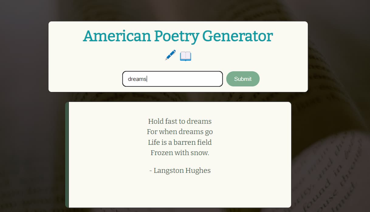 Generate Poem